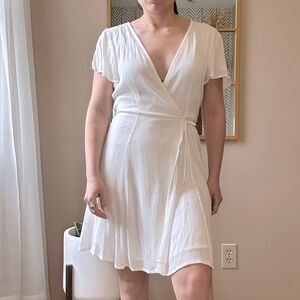 Lulus Midi Wrap Dress - White